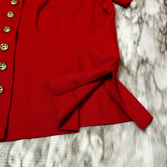Leslie Fay Red Button Down Peplum Jacket Womens Size 14 80’s Workwear Vintage - Picture 6 of 14